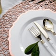 thumbnail image 4 of BalsaCircle 10 White 10.5" Round Plastic Dinner Plates Rose Gold Scalloped Rim, 4 of 7