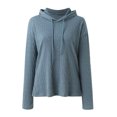 thumbnail image 5 of Gibobby Tops Mujeres Casual Sudadera con capucha de color sólido de manga larga informal con cordón para mujer （Azul， S), 5 of 5