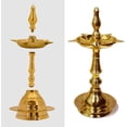 thumbnail image 2 of Sharvgun 2 Pc Brass Diwali Puja Diya 11.5" Kutthu Vilakku Pooja Dia Oil Lamp Engraved, 2 of 3