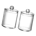 thumbnail image 6 of 2 pcs Cotton Swab Storage Box Makeup Organizer Bathroom Jar Cotton Swab Cotton Pad Jewelry Round Box Storage Container, 6 of 9