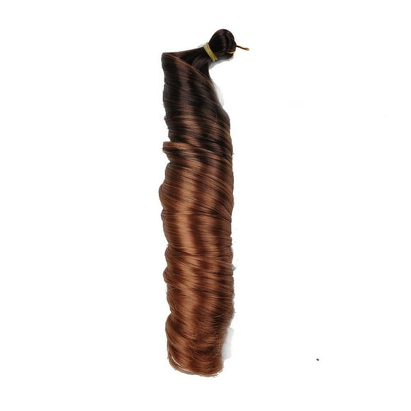 Zhuge Loose Wave Spiral Curl Crochet Hair Curl Braiding Hair 24Inchs 6Packs Synthetic Braids Pre Stretched Braiding Hair,Black and Brown