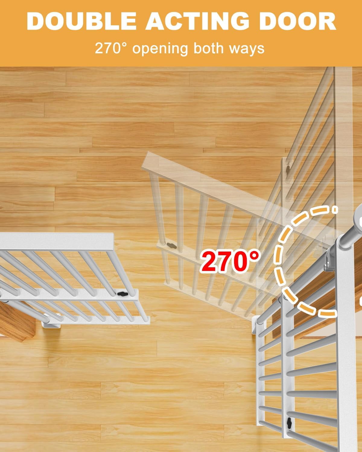 Cat Gates for Doorways No Climb, Extra Tall Cat Gate 71 Inch, 33.5"-35.8" Wide Cat/Dog Safety Gate for Doorway, Pet Gates for Doorways/Hallway/Stairs, No Drilling Required, Easy Lock & Escape Proof