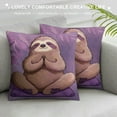 thumbnail image 3 of Nawypu  Cartoon Cute Animal Sloth Baby Throw Pillow Covers Purple Background Cushion Case Square Pillow Slip for Kids Children Room (Sloth), 3 of 5