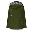 thumbnail image 4 of Xunlbb Coat Rain Jacket Women’s Solid Rain Jacket Outdoor Jackets Hooded Raincoat Windproof Tops on Clearance,S-2XL, 4 of 6