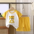 thumbnail image 2 of Leey-World Boys Toddler Pajamas Soft Cool Short Summer Pjs Sleepers for Birthday for Toddlers Girls Summer Clothes Home Clothes Pajamas(Yellow,2-3 Years), 2 of 3