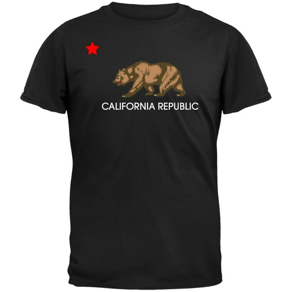 California Republic Bear Black T-Shirt