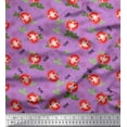 thumbnail image 1 of Soimoi Purple Georgette Viscose Fabric Text,Leaves & Tomato Vegetable Printed Fabric 1 Yard 42 Inch Wide, 1 of 1