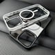 thumbnail image 2 of Metal Frame Case For iPhone 15 14 13 12 11 Pro Max Plus Transparent For Magsafe Magnetic Wireless Charge Lens Protector Cover, 2 of 5