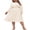 Beige, variant on Women's Plus Size Swiss Dot Long Sleeve Chiffon Dresses Flowy High Waist A Line Ruffle Babydoll Midi Dress