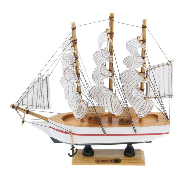 Sailing Tall Boat Wooden Model Boat Assembled Decoration Boat Gift