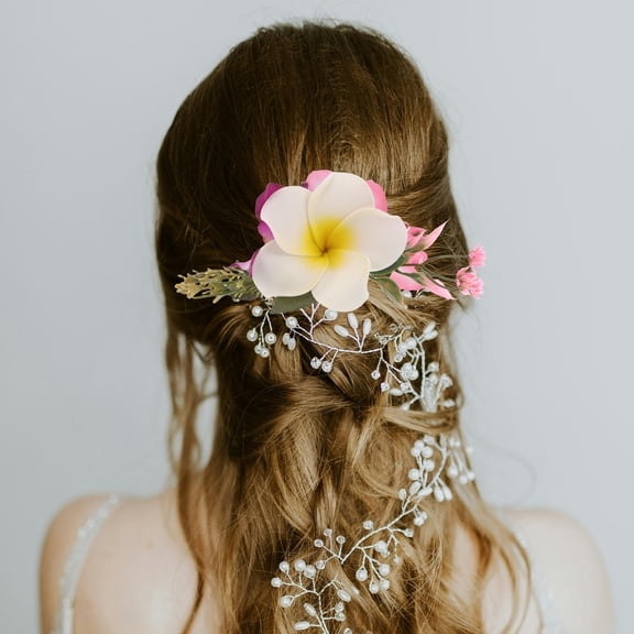 LOLIPPYY Versatile Multicolor Hawaiian Flower Hair Clip Floral Hair Accessories for Vacation and Wedding