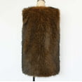 thumbnail image 7 of Women's Faux Fur Vest Shaggy V Neck Long Coat Winter Warm Coats Outerwear Brown S, 7 of 7