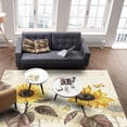 thumbnail image 3 of Watercolor Floral Sunflower Area Rug, Vintage Postcard Back Soft Washable Carpet, Upholstery Rugs With Non-Slip Backing For Kids Boys Girls Bedroom Living Room Dining Room 4 x 5ft, 3 of 6