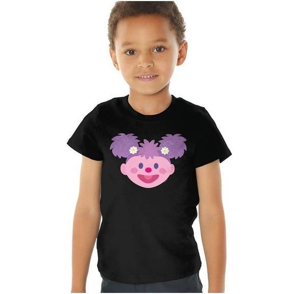 Sesame Street Abby Cadabby Kawaii Face Kids T Shirt (4) for Toddler Boys and Girls, Black