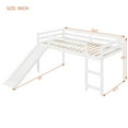 thumbnail image 3 of Twin Size Loft Bed Frame with Slide, Multifunctional Design Wooden Loft Bed with Safety Guard Rails and Ladder for Bedroom, Apartment, Dorm, Easy Assembly, Mattress Not Included, White, 3 of 9
