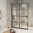 thumbnail image 5 of vidaXL Shower Enclosure Folding Shower Enclosure Shower Panel Screen ESG Black, 5 of 29