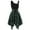 Green, variant on Taylonsss Fashion Women Sleeveless Cold Shoulder Lace Up Plaid Print Irregular Dress