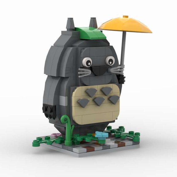 Creature Figure Building Blocks Model, Interlocking Brick Collectible Kit with Umbrella Decoration
