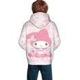 thumbnail image 5 of Kuromi and My Melody Hoodie 3D Print Pullover Hooded Long Sleeve Sweatshirts Tops Blouse with Pocket for Boys Girls Medium, 5 of 6