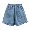 thumbnail image 5 of SNKSDGM Back-to- Denim Skorts Casual High Waisted Jean Shorts Elastic Waist Summer Skirt Pants for Kids Outdoor Play, 5 of 6