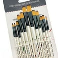 thumbnail image 2 of 12pcs Flat Artist Paint Brushes for Acrylic, Watercolor, Gouache, Oil and Hobby Painting White Color, 2 of 7