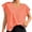 Orange, variant on Women Short Sleeve Workout Shirts Open Back Tops Casual Mesh Yoga Tops Y2k Athletic Gym Slouchy Crop Running Tees