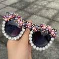 thumbnail image 2 of Oversized Vintage Pearl Cat Eye Sunglasses for Women Bling Crystal Rhinestone Sunglasses Cute Ladies Party Glasses, 2 of 6