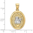 thumbnail image 3 of 14K Yellow & Rhodium With Oval Cherub Heart Charm (27.4 X 16) Made In United States k9213, 3 of 5