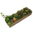 thumbnail image 7 of MyGift 15 inch Rustic Brown Wood Planter with Artificial Succulent, 7 of 7