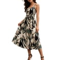thumbnail image 2 of Levmjia Womens Strapless Floral Print Maxi Dress Sleeveless High Low Ruffle Hem Flowy A Line Casual Summer Dress Lightweight Breathable Elegant Dress Beach Vacation Party, 2 of 7