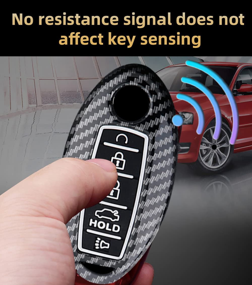 5 Buttons Key Holder Fit for Nissan Smart Remote Key Fob Cover Case Fit for Infiniti ompatible with Nissan Altima Maxima Murano Pathfinder Rogue Armada /Fit for Infiniti EX35, FX35, FX37, FX50, G25,