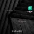 thumbnail image 3 of Regal Living Luxury Reversible Textured Stripe Faux Fur & Velvet Twin Throw, Black, 66" x 90", 3 of 8