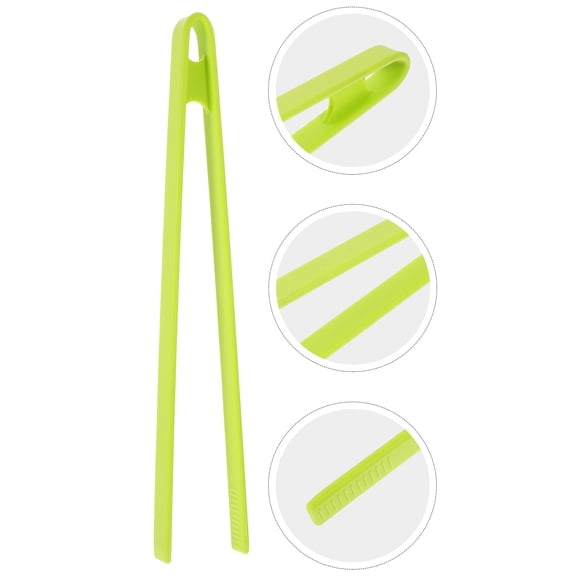 ibasenice Green Silicone Cooking Tongs for Grilling, Baking, Serving Bread, Cake, Steak, and Outdoor Food Use