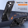 thumbnail image 7 of For IPhone 17 Pro Max Case [Compatible With MagSafe], Hidden Metal Kickstand, Military-Grade Heavy Duty Case with Bumper Frame, 360° Full Body Shockproof Protection Cover,Black,For iPhone 17 Pro Max, 7 of 7