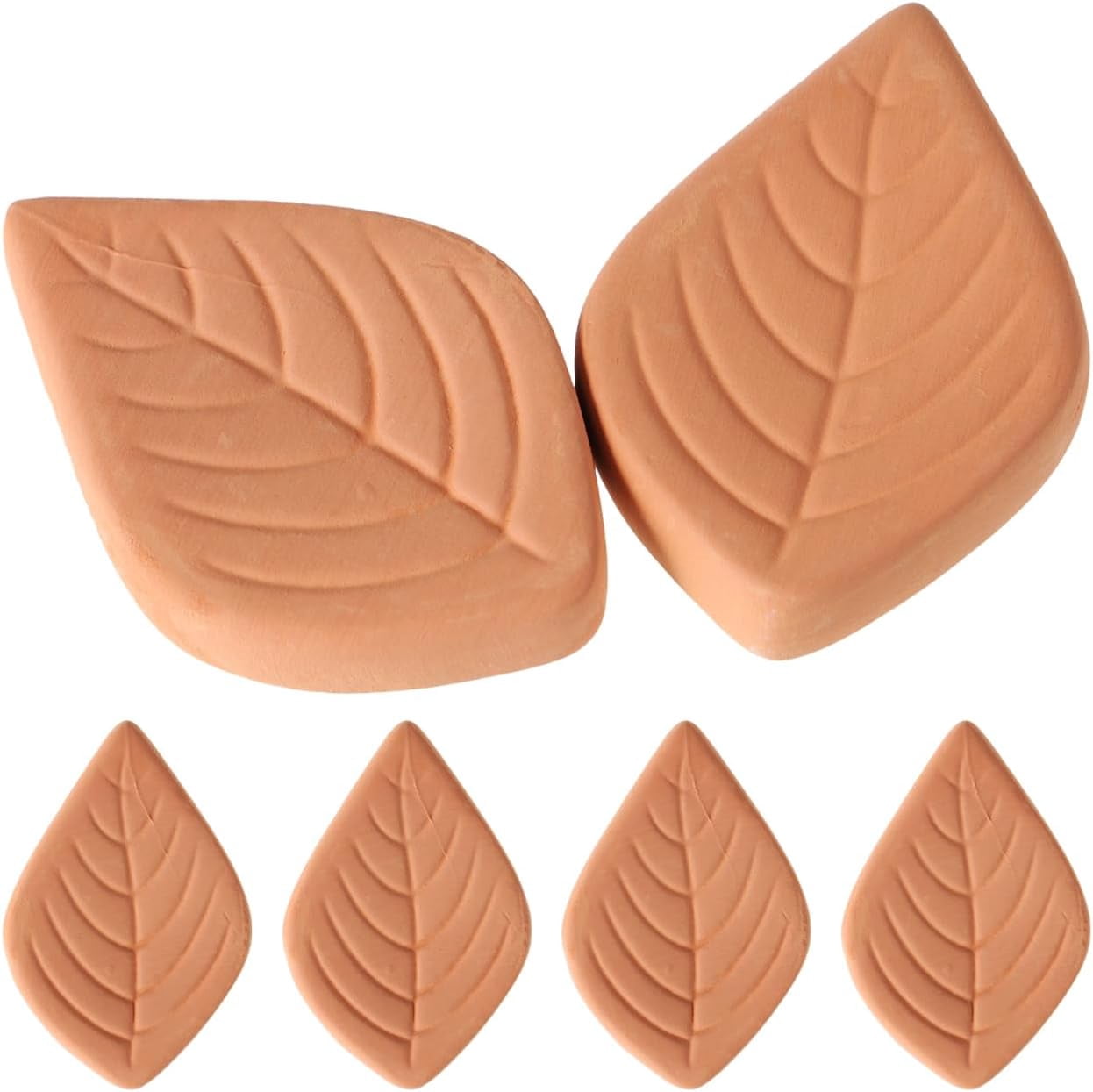 20 pack Food Grade Desiccant Moisture Absorbers Reusable Leaf Shape Red Pottery Dehumidifier Packs