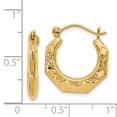 thumbnail image 3 of Auriga Fine Jewelry 14K Yellow Gold Patterned Hoop Earrings for Women (L-11mm, W-4mm), 3 of 5