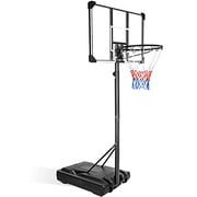 KL KLB Sport Portable Basketball Hoop Backboard System Stand Height Adjustable 6.2ft - 8.5ft with 36 Inch Backboard and Wheels for Youth Adults Indoor Outdoor Basketball Goal Game Play Set