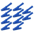 thumbnail image 1 of 10 clips de prueba eléctricos de corriente nominal de 20 A, abrazadera de prueba de apertura de 10 mm para maquinaria de soldadura de equipos electrónicos, color azul, 1 of 5