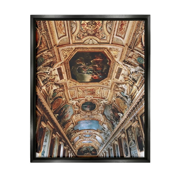 Stupell Industries Sistine Chapel Photography Travel & Places Photography Black Floater Framed Art Print Wall Art, 17 x 21