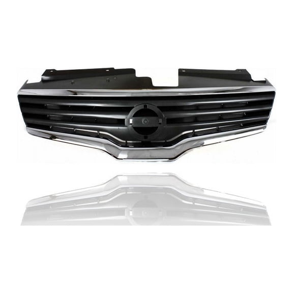 Grille - Compatible/Replacement for '07-09 Nissan Altima/Hybrid Sedan - Chrome Frame Black Insert, With Emblem Provision - 62070ZN50A CAPA