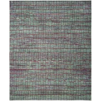 SAFAVIEH Valencia Ulysses Abstract Polyester Area Rug, Green/Red, 9' x 12'