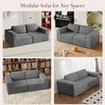 thumbnail image 3 of Vesgantti 80" Cloud Modular Sectional Sofa, Deep Seat Corduroy Couch with Spring Support, 2-Seater L-Shaped Convertible Sofa for Small Spaces, No Assembly Required, Grey, 3 of 9