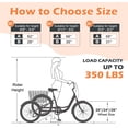 thumbnail image 7 of ABORON Adult Tricycle 24 inch, 1 Speed 3 Wheel Bike, Adult Tricycle Trike Cruise Bike with Large Size Basket for Recreation Shopping, 7 of 7