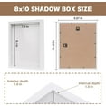 thumbnail image 2 of Muzilife 8x10 inch Shadow Box Picture Frame with Linen Board Deep Wood Glass Display Case,White, 2 of 6