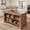 Brown, variant on Fnova 55" Kitchen Island with Storage Shelves, 3-Tier Modern Wooden Stationary Island with Seating, Large Worktop Buffet Cabinet for Kitchen, Brown