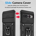 thumbnail image 4 of KOMI for Pixel 7 Pro Case, Google Pixel 7 Pro Case with 2 HD Screen Protector + Slide Camera Cover, Magnetic Ring Holder Kickstand [Military Grade Shockproof] Case for Pixel 7 Pro 6.7", Black, 4 of 5