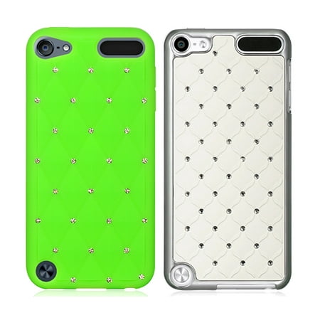 - Media Player Accessories Dream Wireless iPod Touch 5,6 Green High End Studded Diamond Skin Case and White Diamond Studded Chrome iPod Touch 5 Case