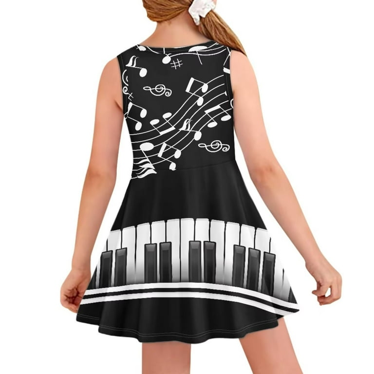 FOR U DESIGNS Piano Notes Girls Sleeveless Party Dress Size 15-16