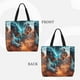 thumbnail image 2 of Fotbe Blue Dragon And White Tiger Bolsa Tote con Estampado para Mujer, Bolsos con Cremallera, Bolsa de Hombro Casual de Gran Capacidad con Bolsillos Internos, 2 of 7