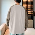 thumbnail image 7 of SYMOID Hoodless Sweatshirt Men Khaki Mens Clothes Fall and Winter Pullover Sweatshirt Color Blocking, 7 of 7
